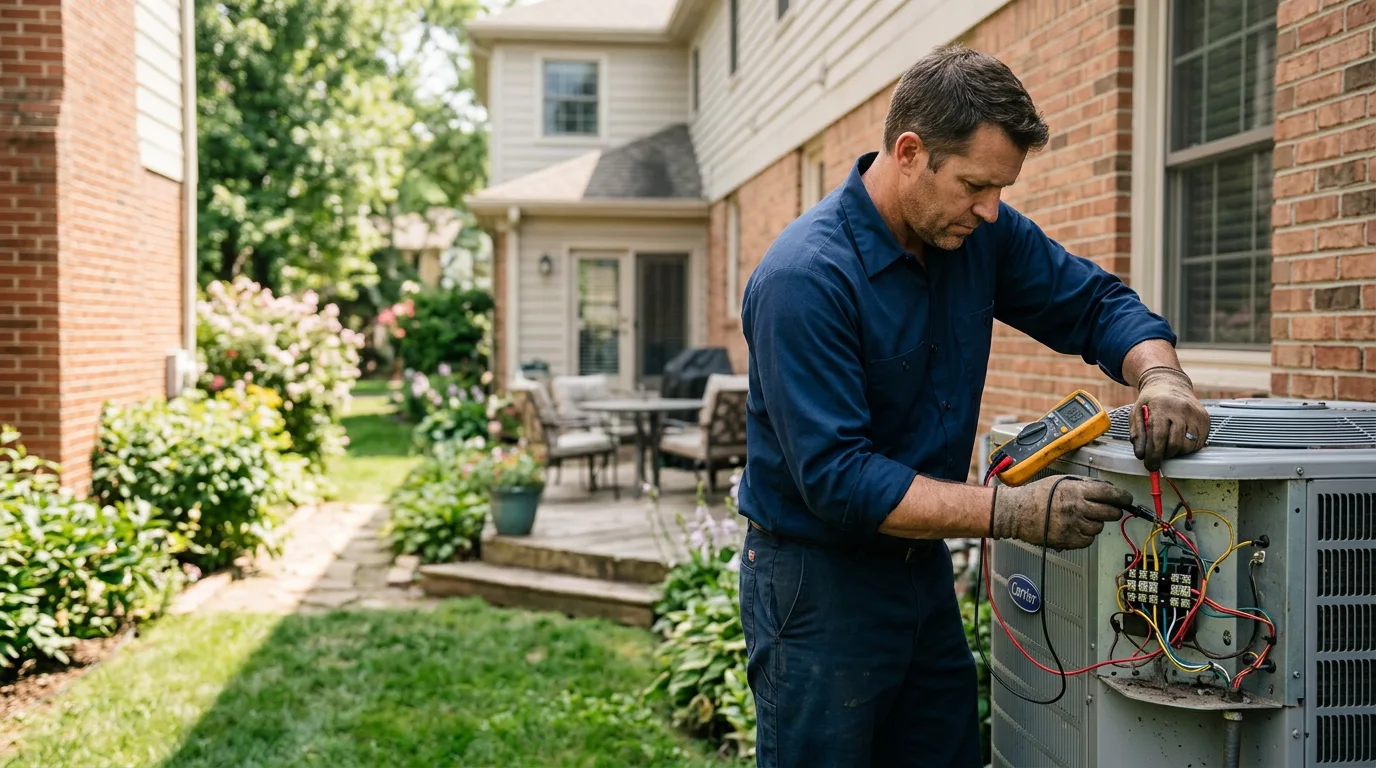 HVAC technician working near Hillpoint, WI